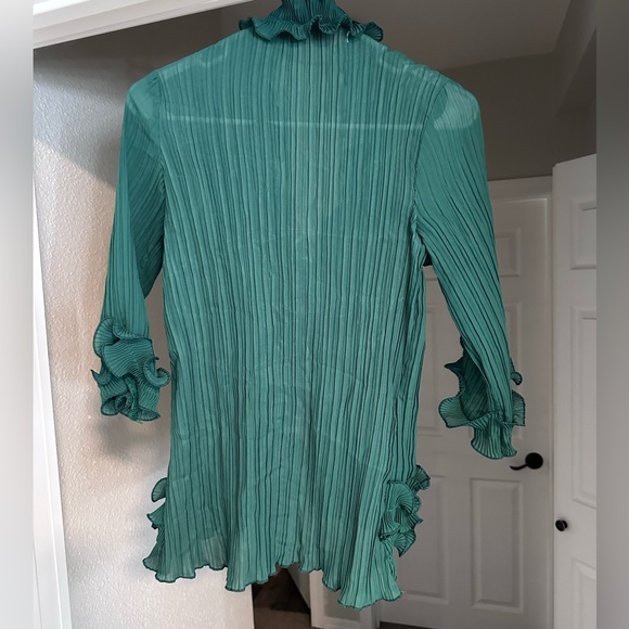Green Ruffled Blouse - Picture 5 of 5
